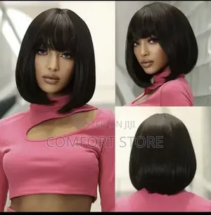 Fringe Straight 8 Inches Human Hair Wigs
