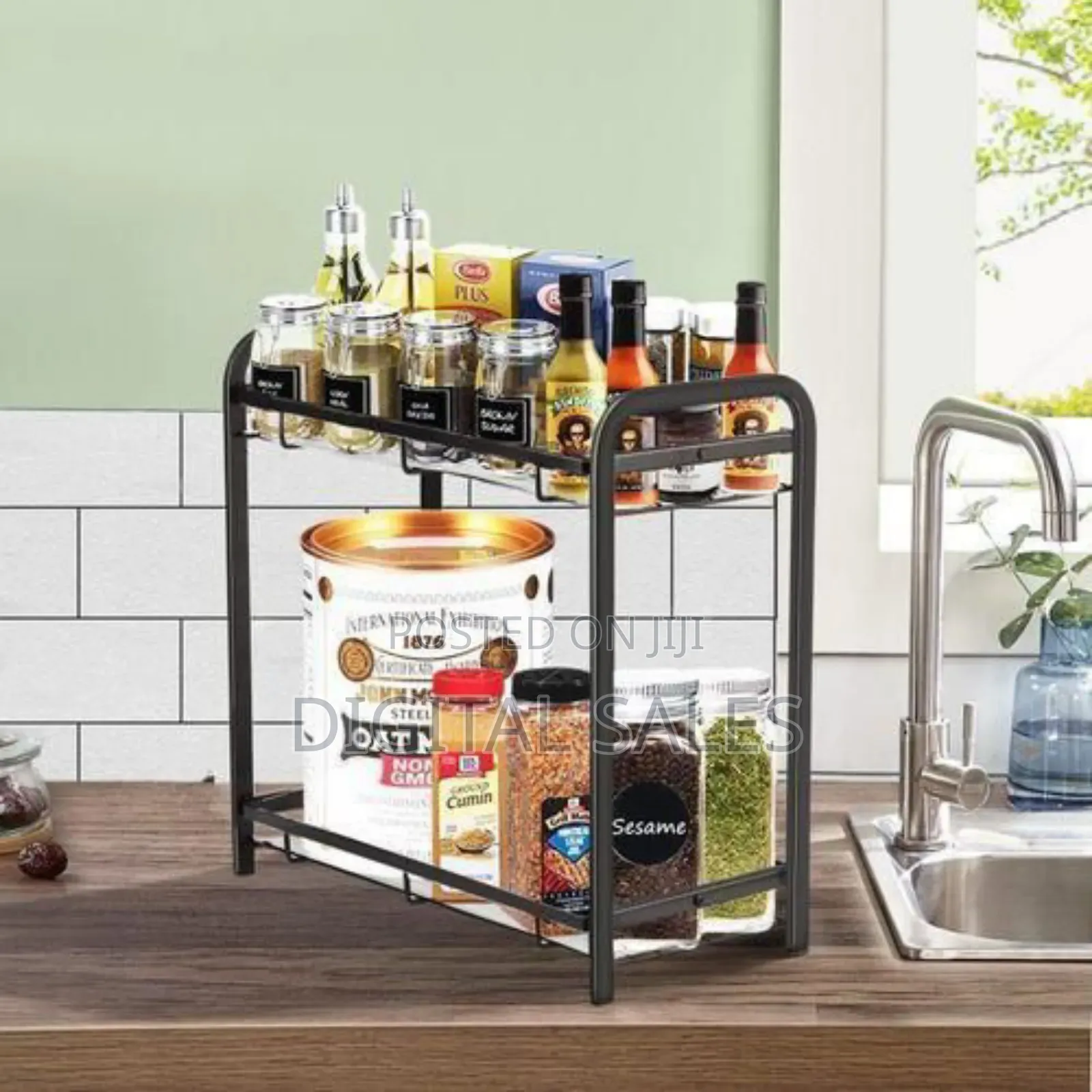 Two-tier Countertop Kitchen And Spice Organizer - Multicolor