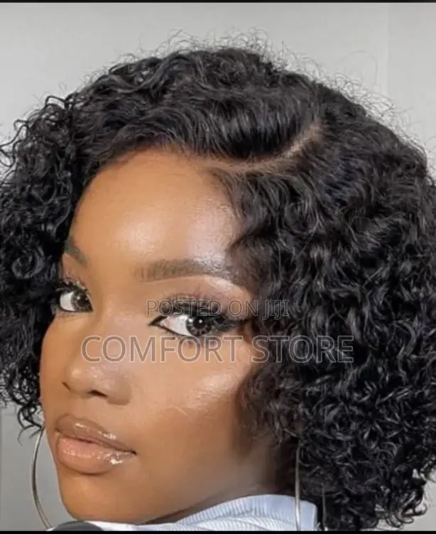 13*4 Pixie Curly Wig Black