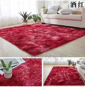 1.5 X2m Fluffy Center Carpets Fluffy Rugs - Red Patched