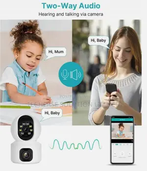 Dual-Lens Wifi Security Camera Motion Alerts, Night Vision