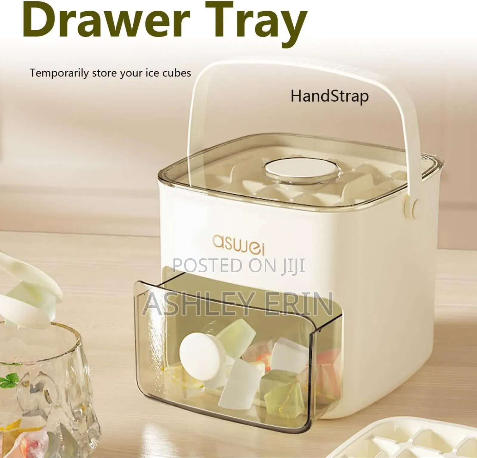 Aswei Portable Ice Cube Maker and Storage Box