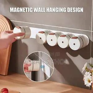 6pcs Wall-Mounted Magnetic Seasoning Box Set