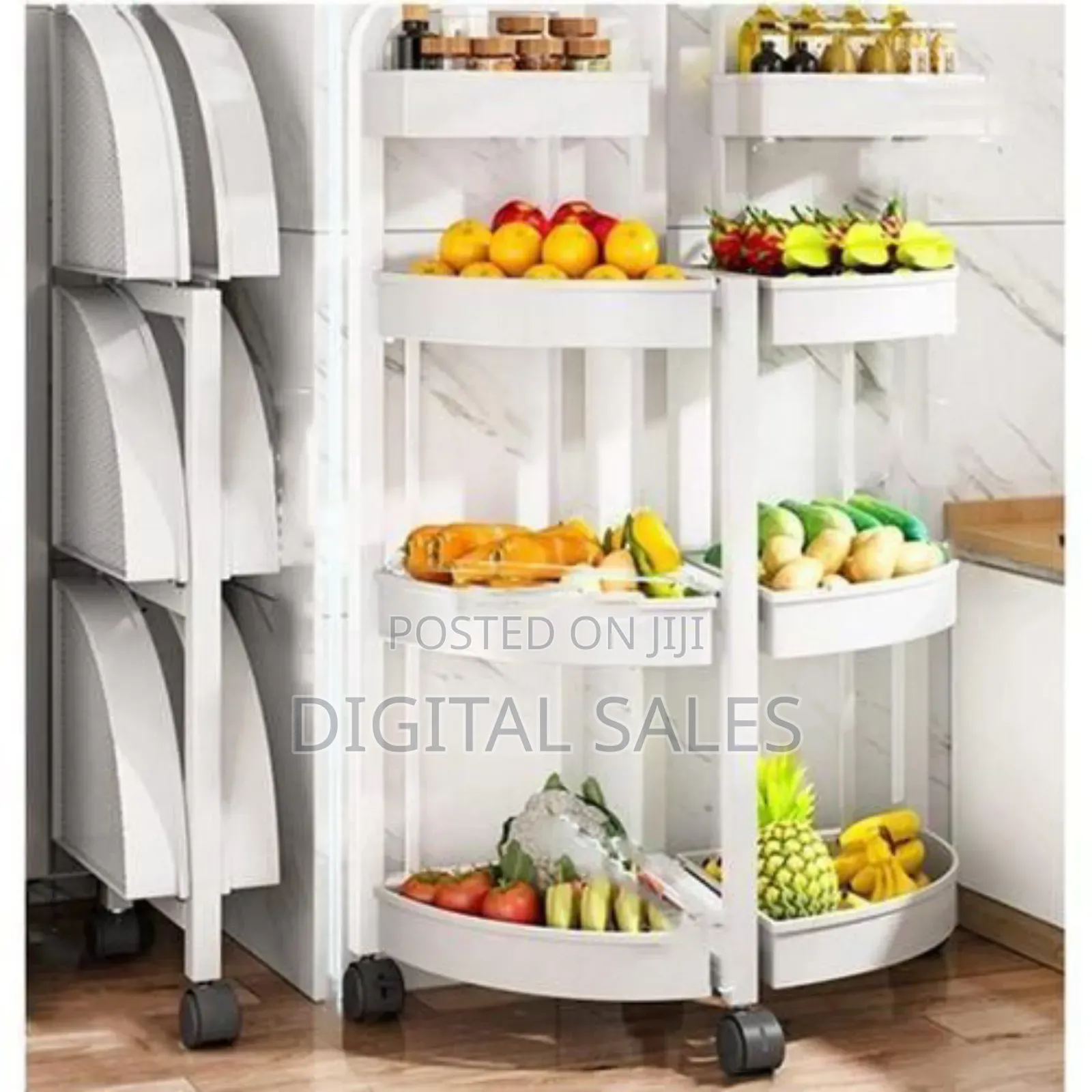 Multi-tiered Rolling Kitchen Storage Rack