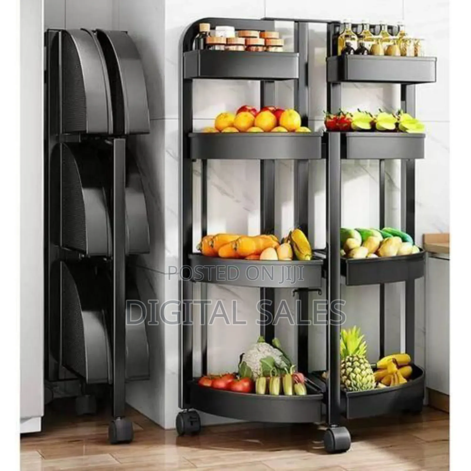 Multi-tiered Rolling Kitchen Storage Rack