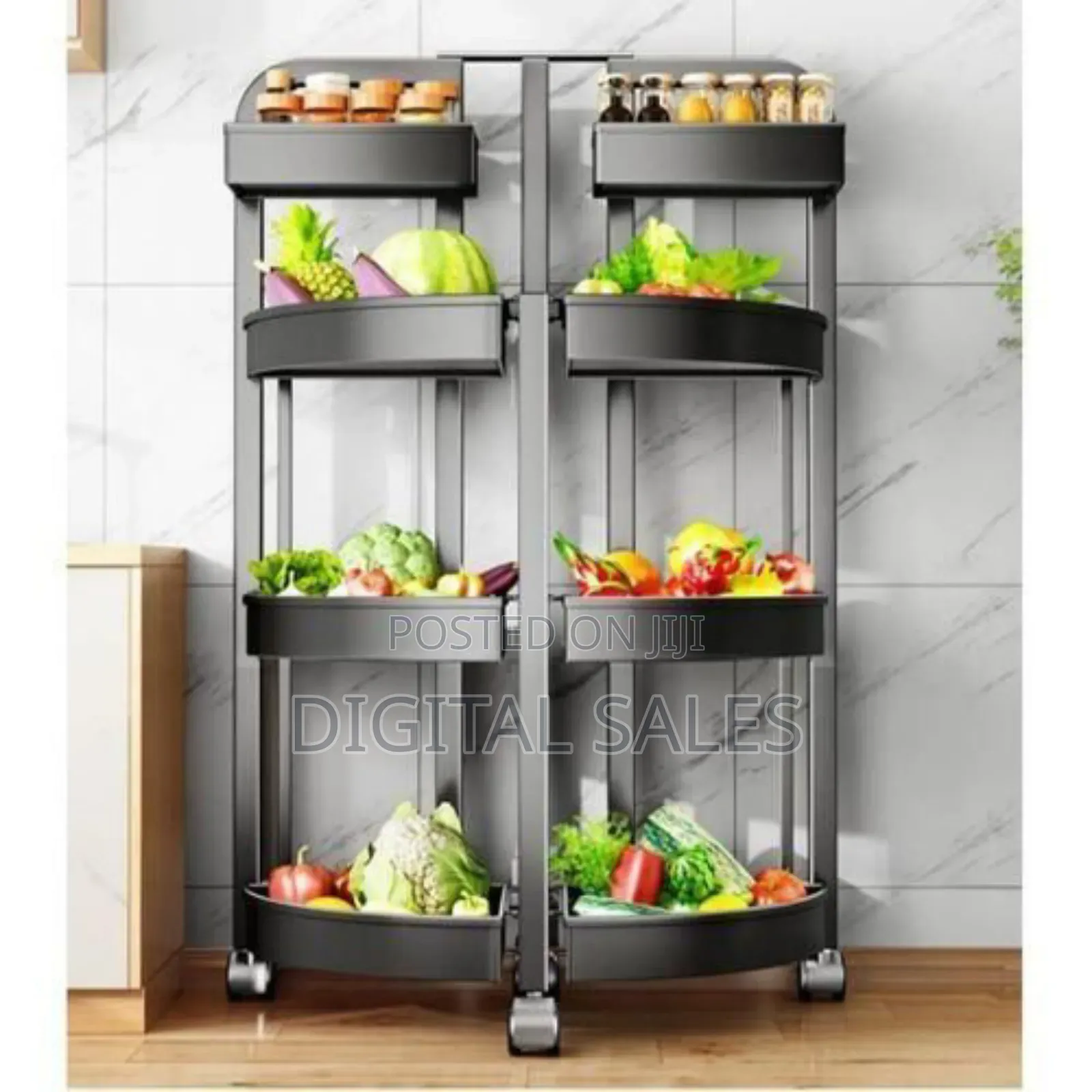 Multi-tiered Rolling Kitchen Storage Rack