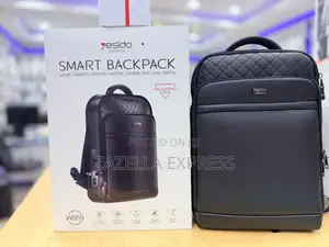 Yesido Genuine Leather Smart Backpack With Fingerprint Lock