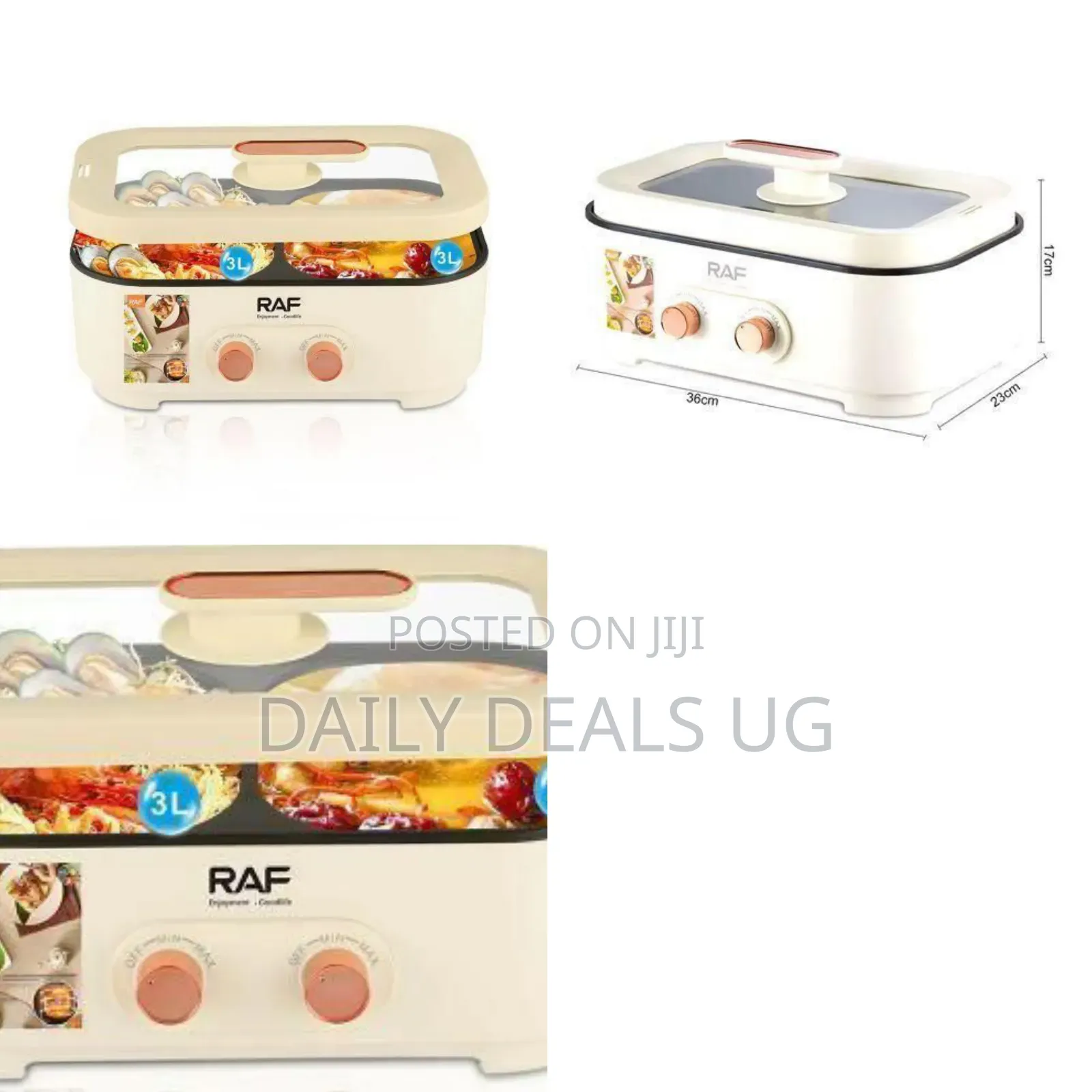 Raf Multifunction Electric Hotpot Rice Cooker, 6litres - White