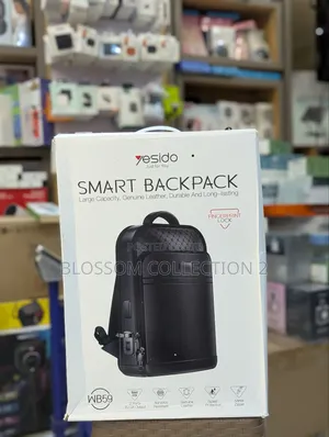 Yesido Genuine Leather Smart Backpack With Fingerprint / Laptop Bag