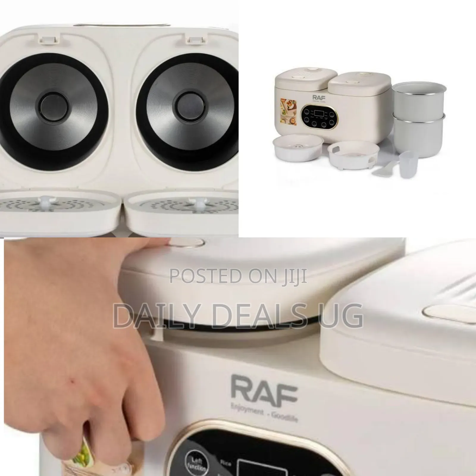 Raf Dual-Pot Electric Rice Cooker / Multi-Cooker System - Multicolor