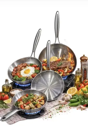 A 4 Pc Stainless Steel Non Stick Frying Pans