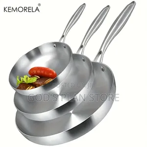 Triple Layer Stainless Steel Frying Pan Imported 3pcs