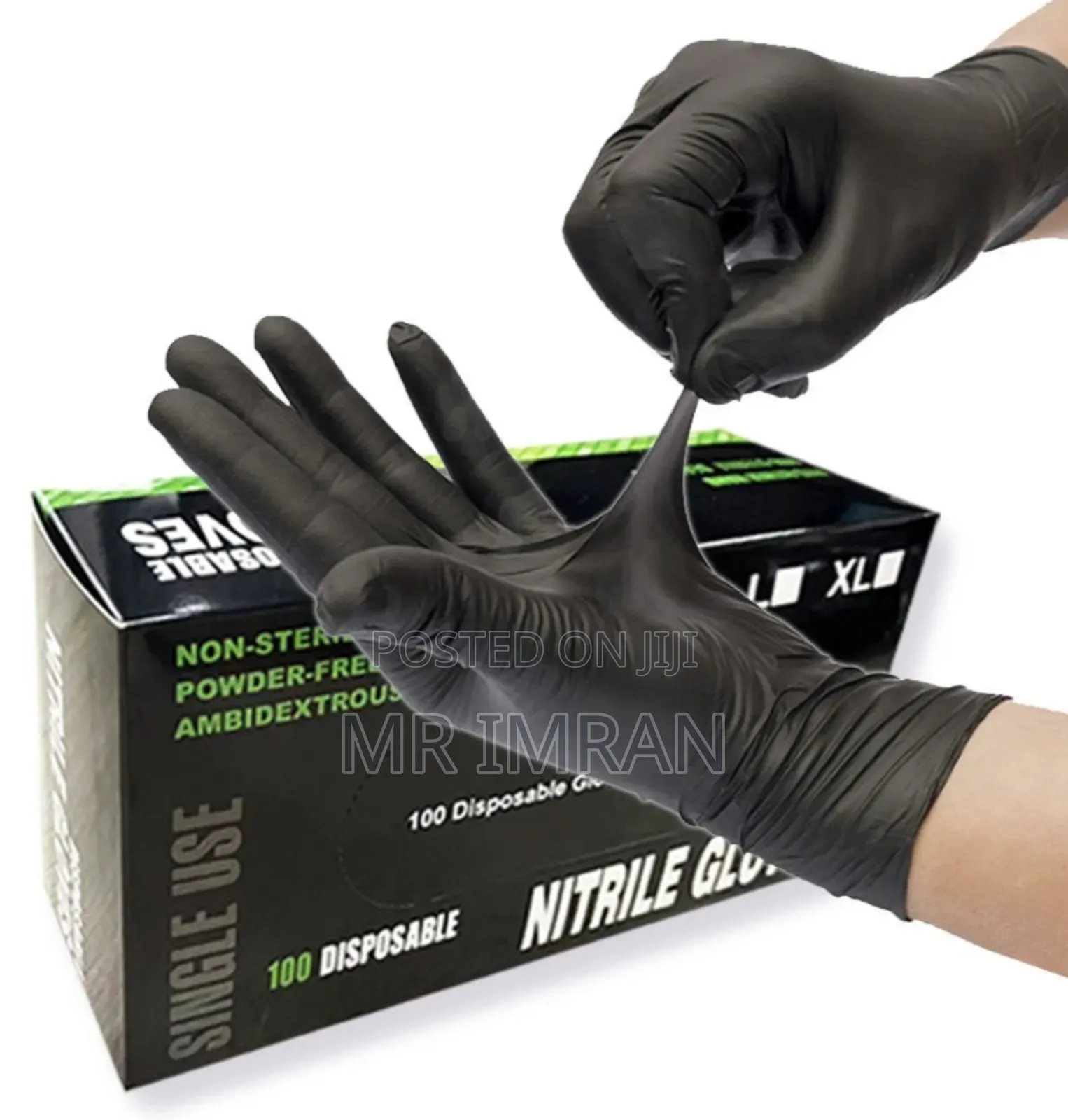 100 Pc Black Nitrile Disposable Gloves