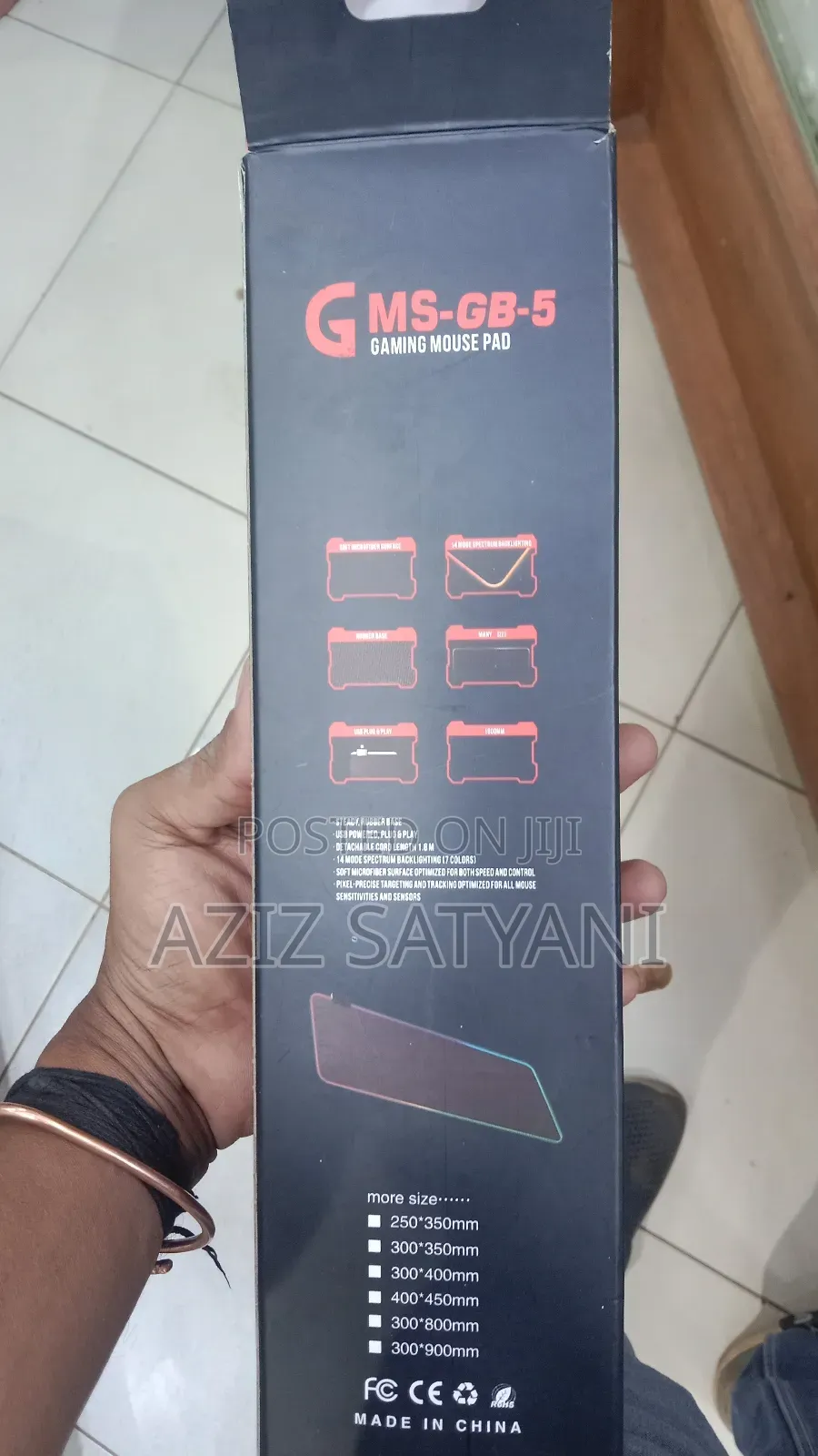 Rgb Gaming Mouse Pad With Lightning Effect Changing Colours