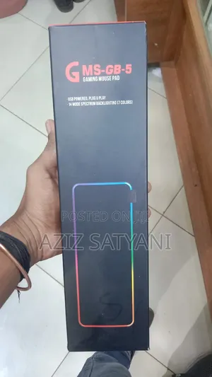 Rgb Gaming Mouse Pad With Lightning Effect Changing Colours
