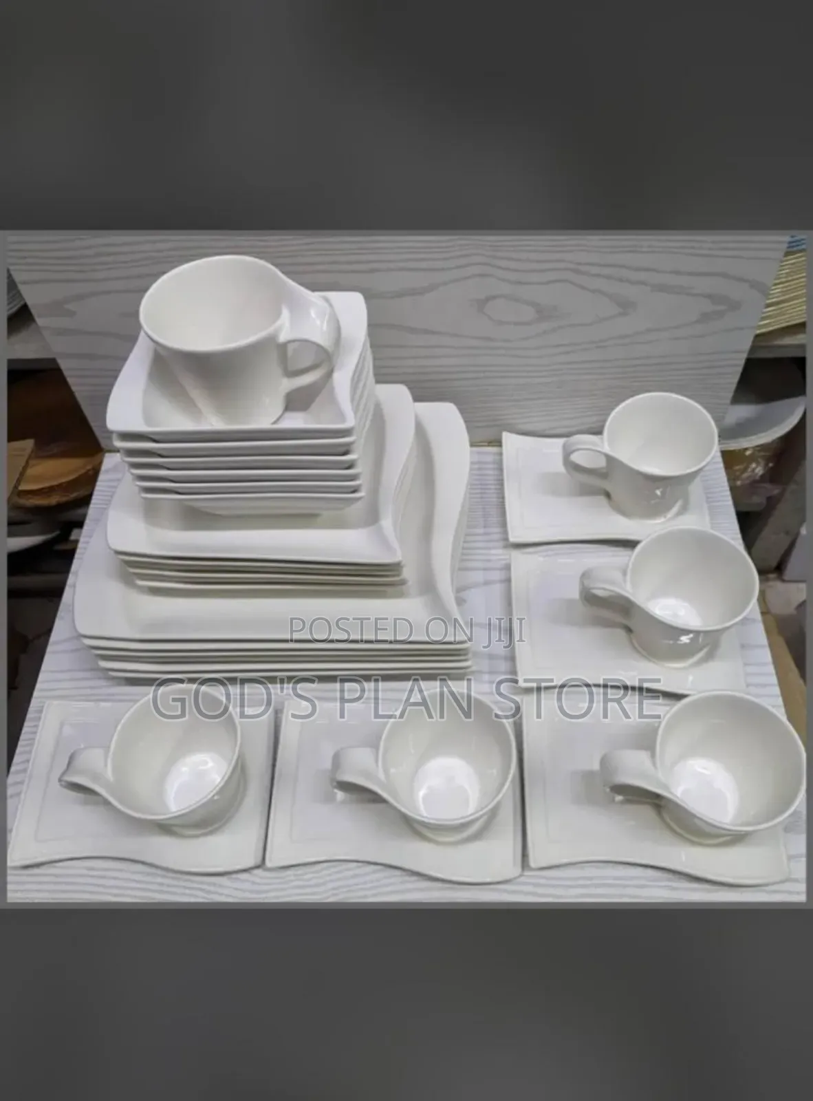 White Ceramic Dinner Set Dinner Set 30pcs