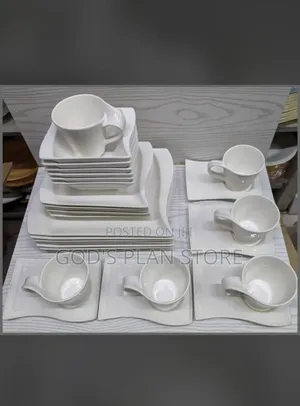 White Ceramic Dinner Set Dinner Set 30pcs