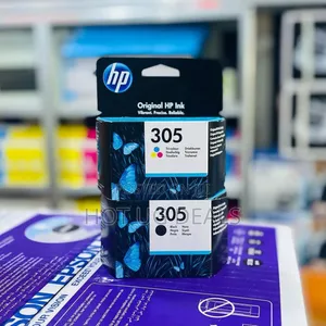 A Pair Of Original Hp 305 Ink Cartridges-tri Colour & Black