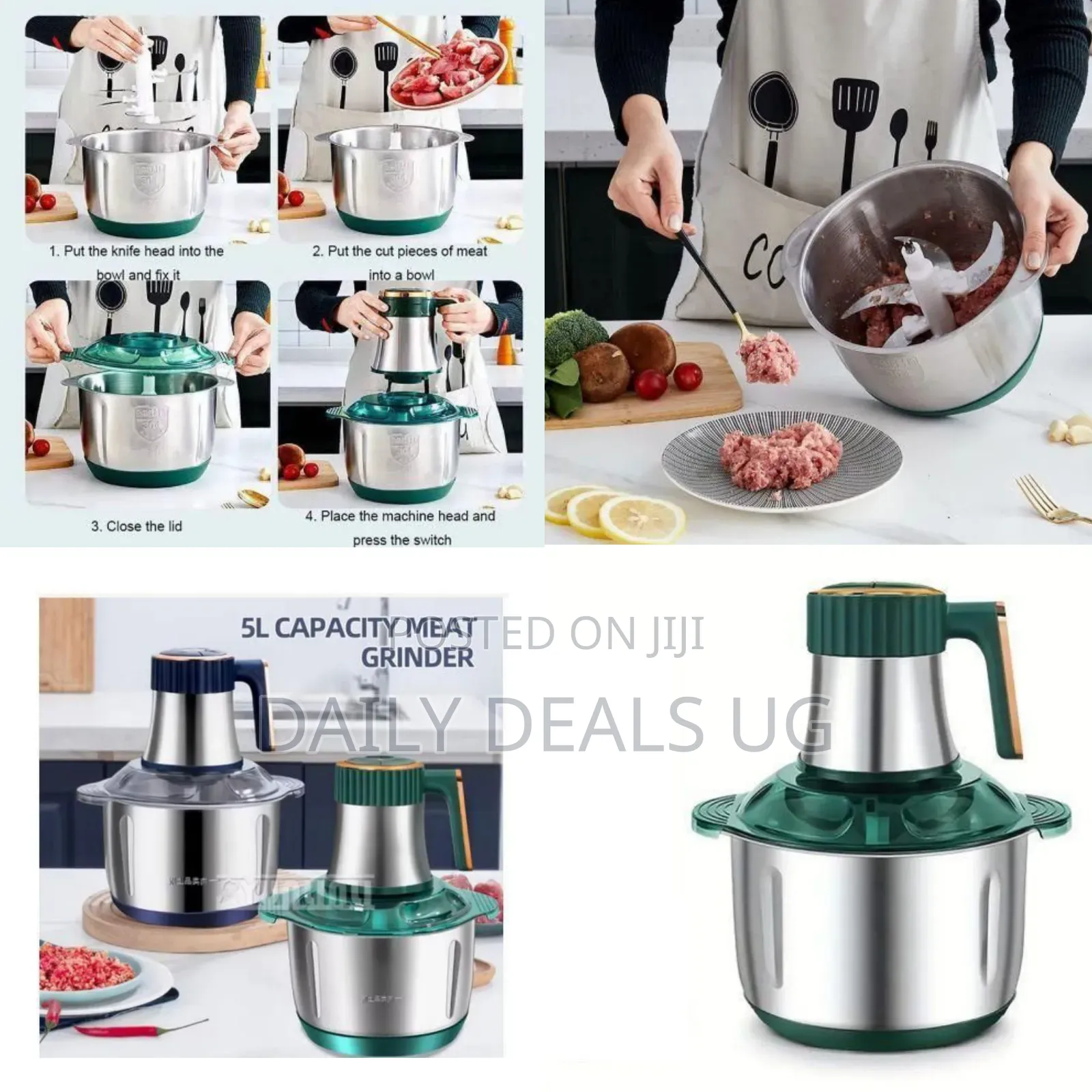 Hoffmans Powerful Electric Food Chopper / Grinder - Multicolor