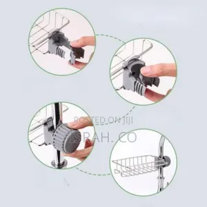 Space-saving Faucet-mounted Stainless Steel Sink Caddy