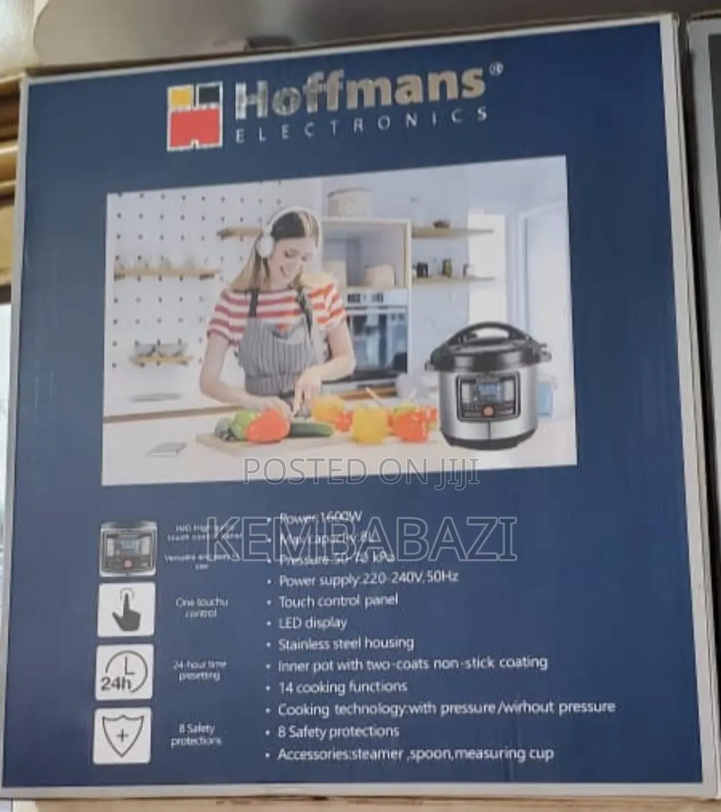 Hoffmans 8l Electric Multifunction Pressure Cooker (Model: Hm-719).
