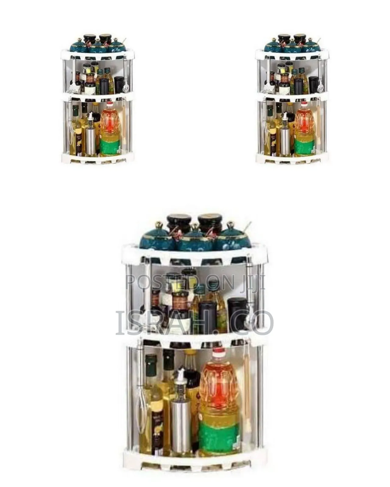 Two-tier Rotating Kitchen And Pantry Organizer Rack
