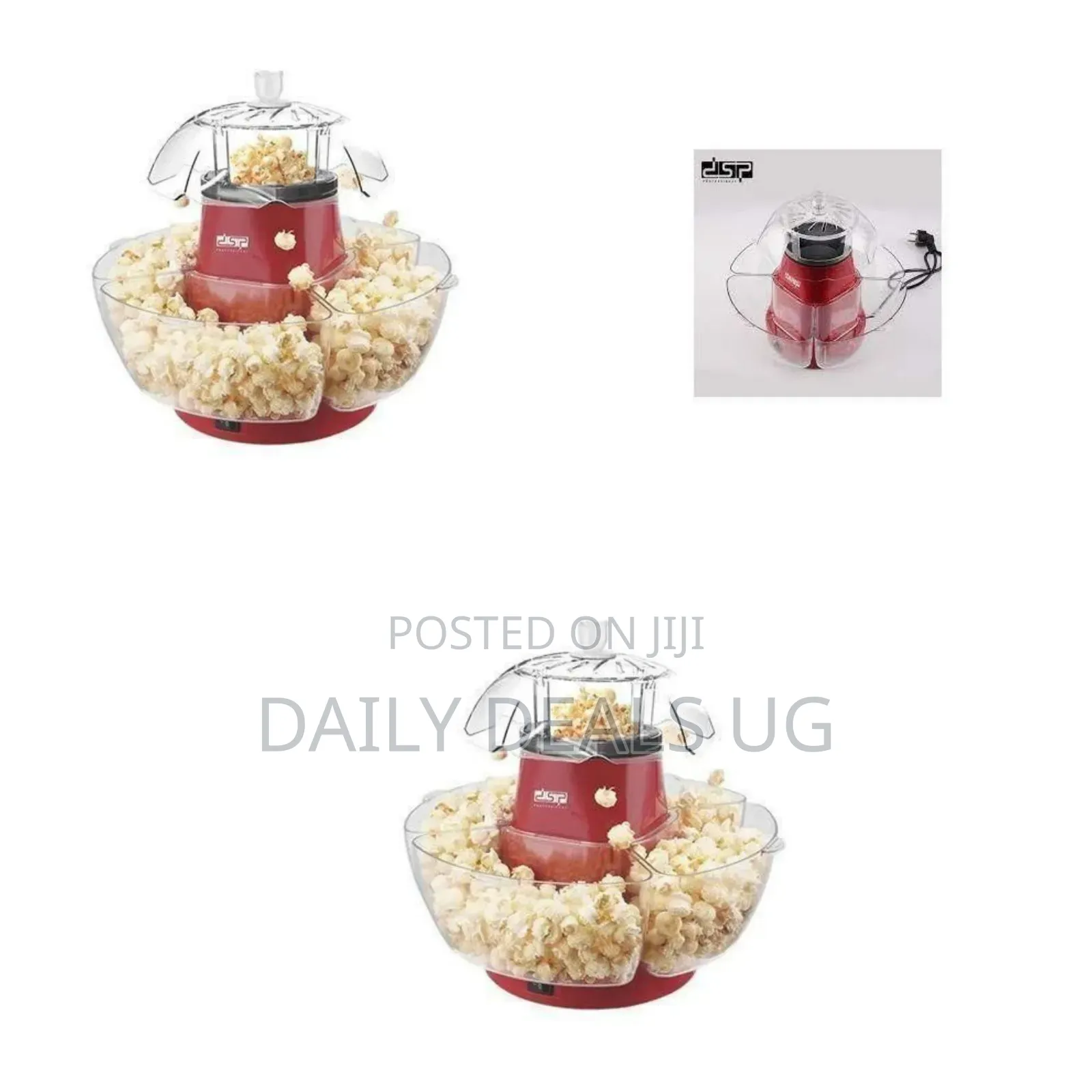 Modern Hot Air Popcorn Maker With Integrated Serving Bowl -Multicolor