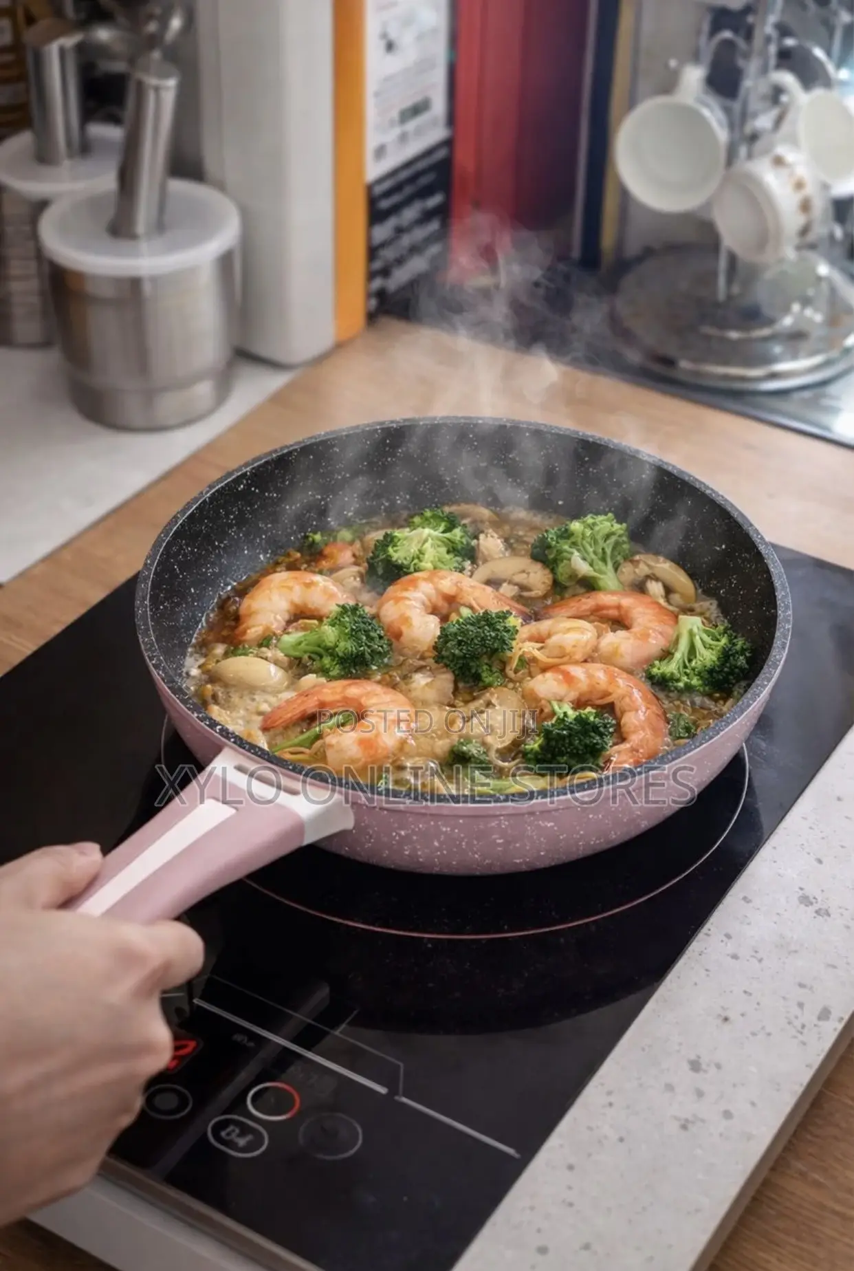 A Non-Stick Granite Coating Induction Frying Pan