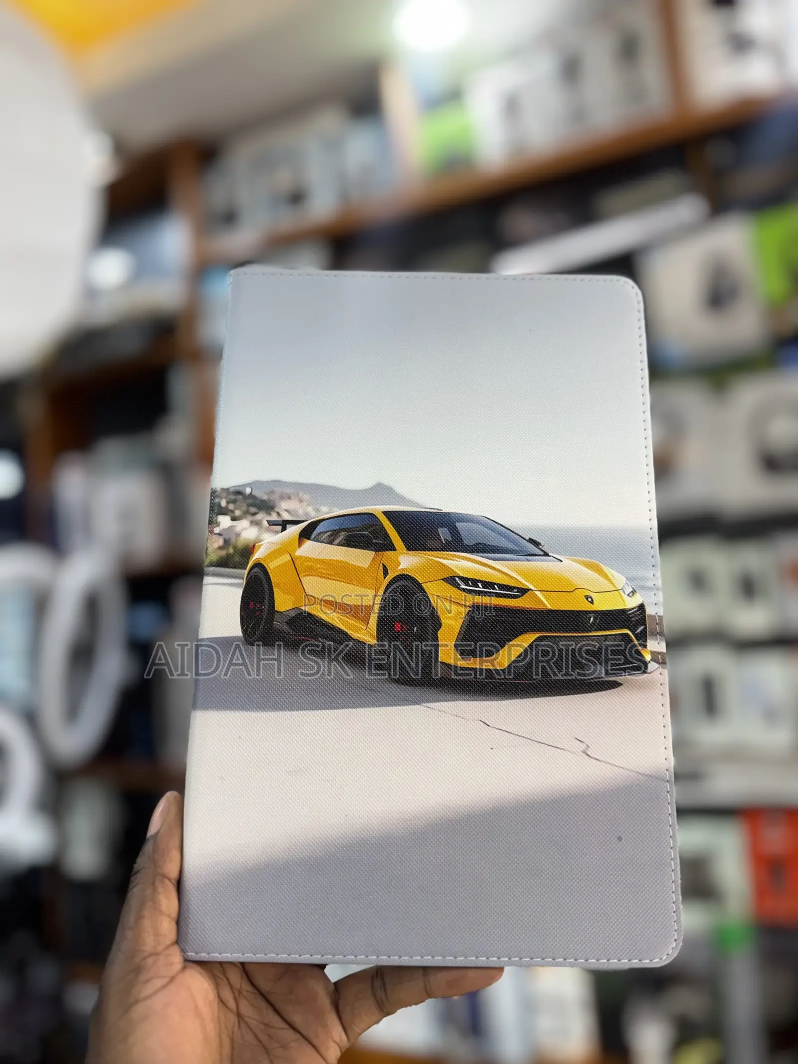 Protective Tablet Case Featuring a Design of a Lamborghini Urus.