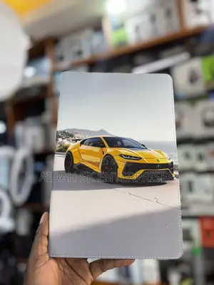 Protective Tablet Case Featuring a Design of a Lamborghini Urus.