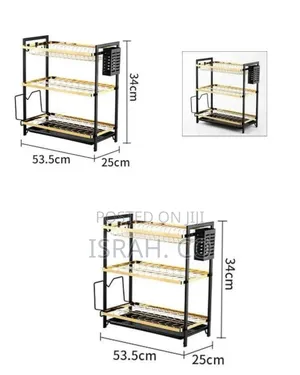 Multi-Functional Three-Tier Dish Drying Rack and Kitchen Organizer