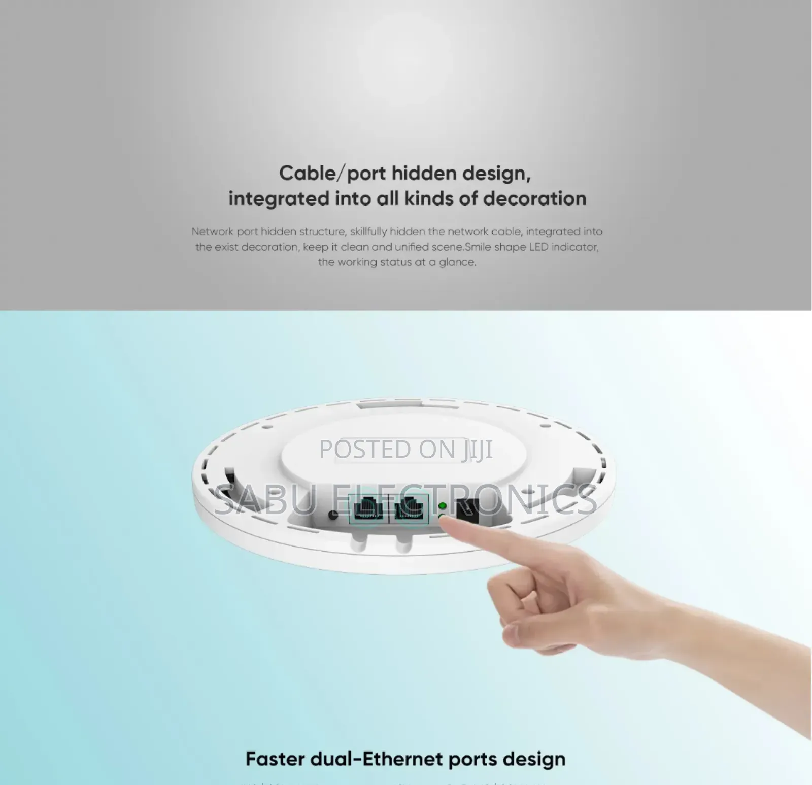 Kuwfi Ap240 1200mbps Dualband Ceiling Wifi Access Point –Poe Supported