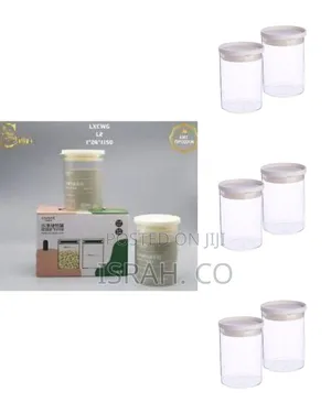 Two Modular Airtight Clear Plastic Food Storage Canister