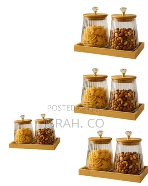 Set of Two Fluted Glass Storage Jars