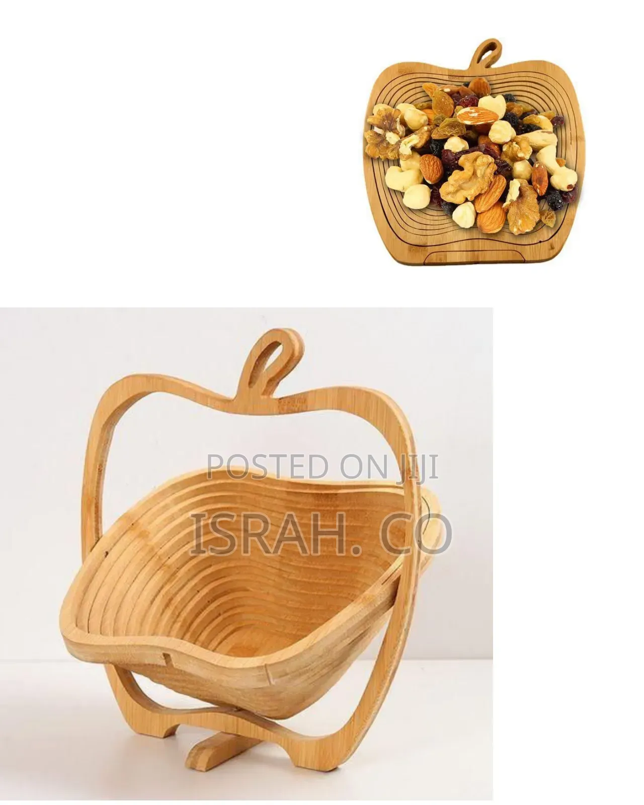 Collapsible Wooden Fruit Basket and Serving Dish