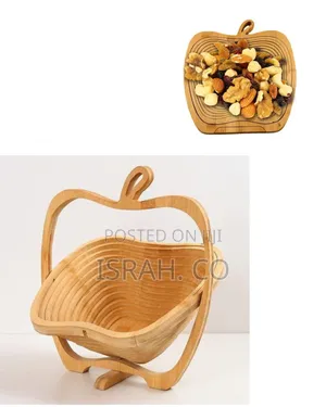 Collapsible Wooden Fruit Basket and Serving Dish