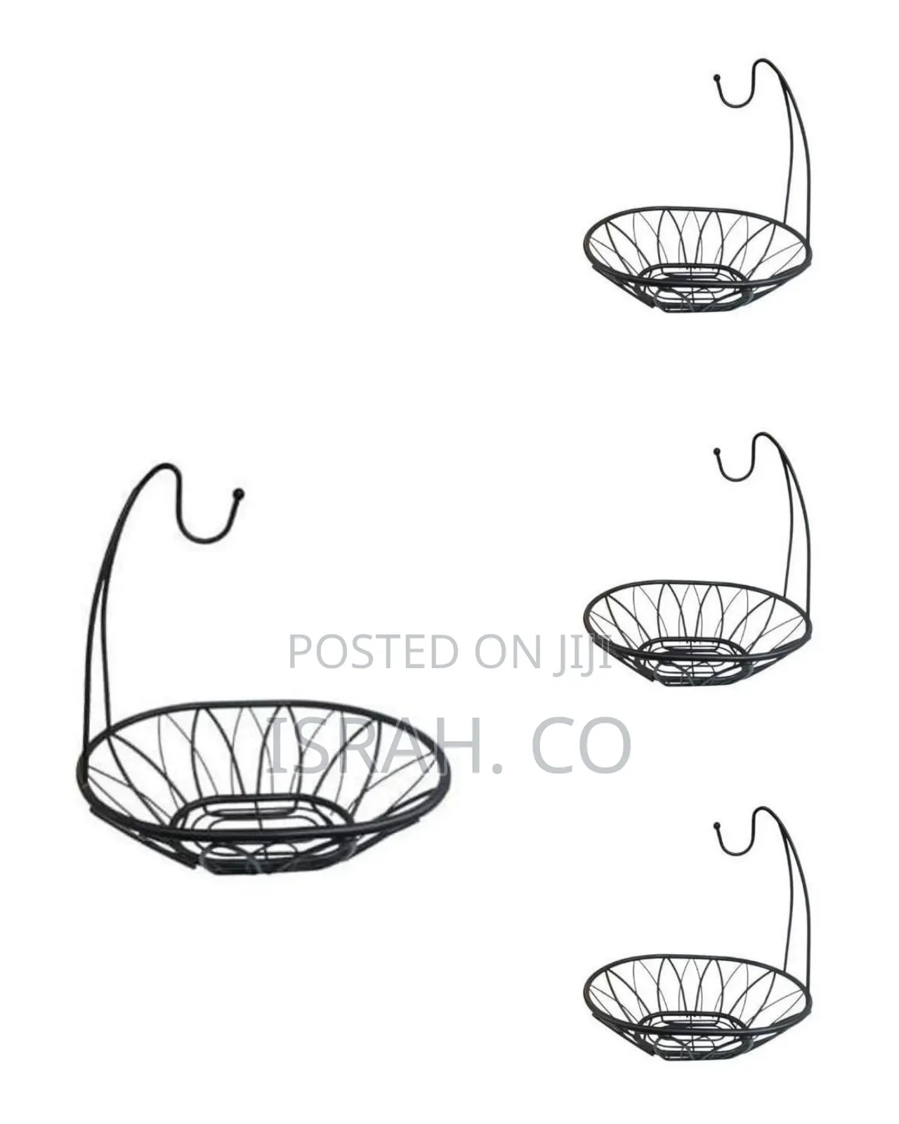 Wire Fruit Basket / Bowl With Integrated Banana Holder