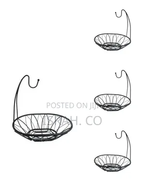 Wire Fruit Basket / Bowl With Integrated Banana Holder