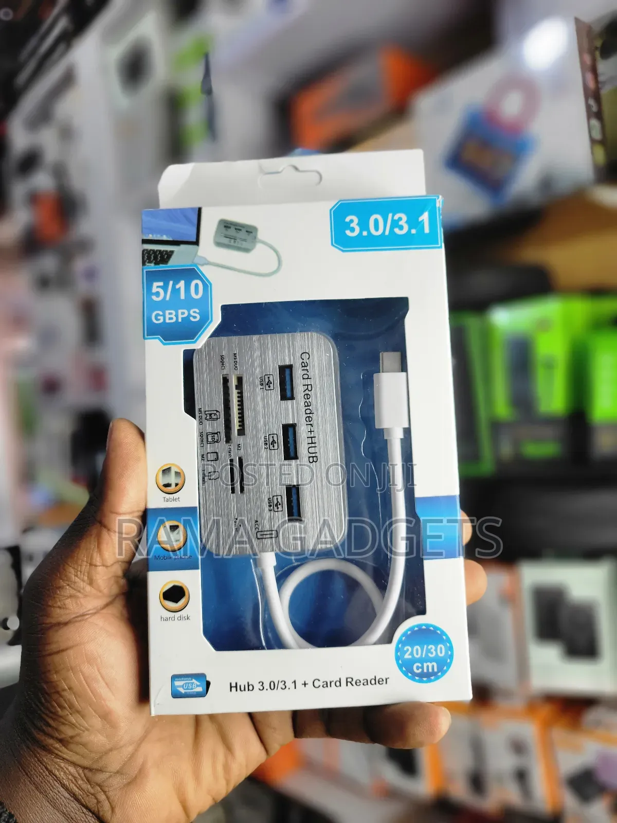 High-Speed Usb 3.0/3.1 Card Reader + Hub Combo