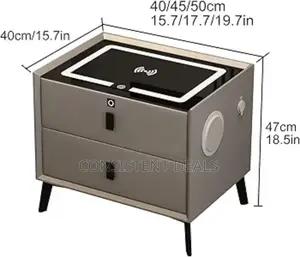 Smart Bedside Table With Wireless Charging & Usb Charging Station