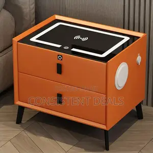 Smart Bedside Table With Wireless Charging & Usb Charging Station