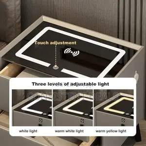 Smart Bedside Table With Wireless Charging & Usb Charging Station