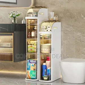 Small Bathroom Storage Corner Floor Cabinet With Shelves