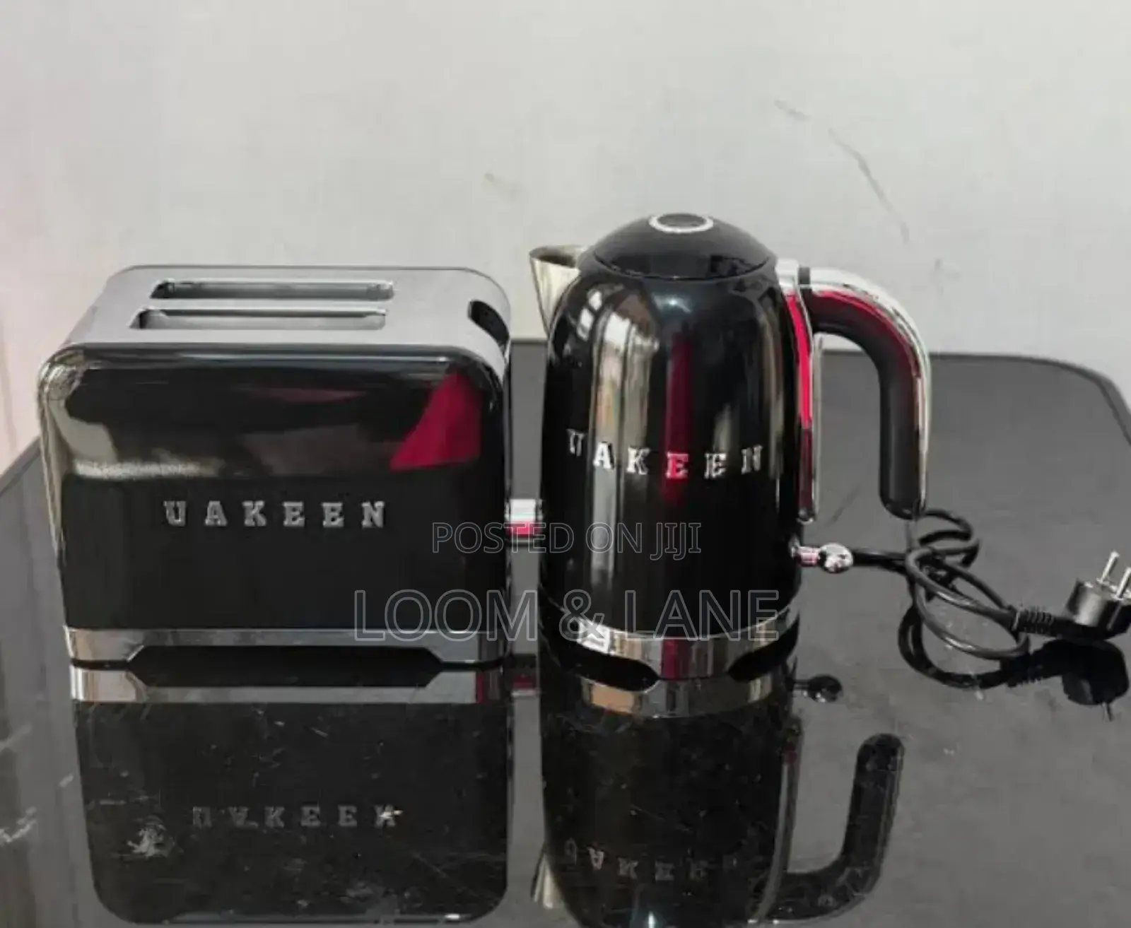 Uakeen Electric Kettle and Matching Toaster Set