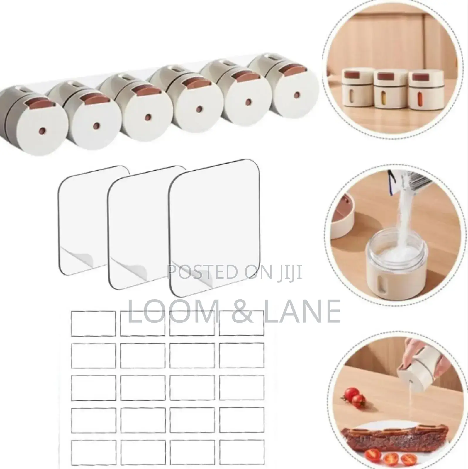 6pcs Wall-Mounted Magnetic Seasoning Box Set