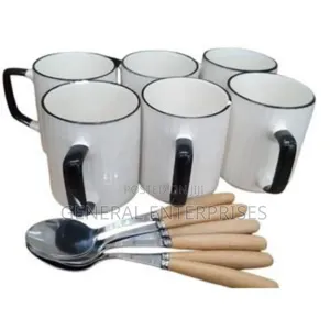 Set of White Ceramic Mugs