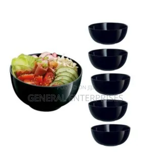 A Set of Black Luminarc Diwali Opal Glass Bowls.