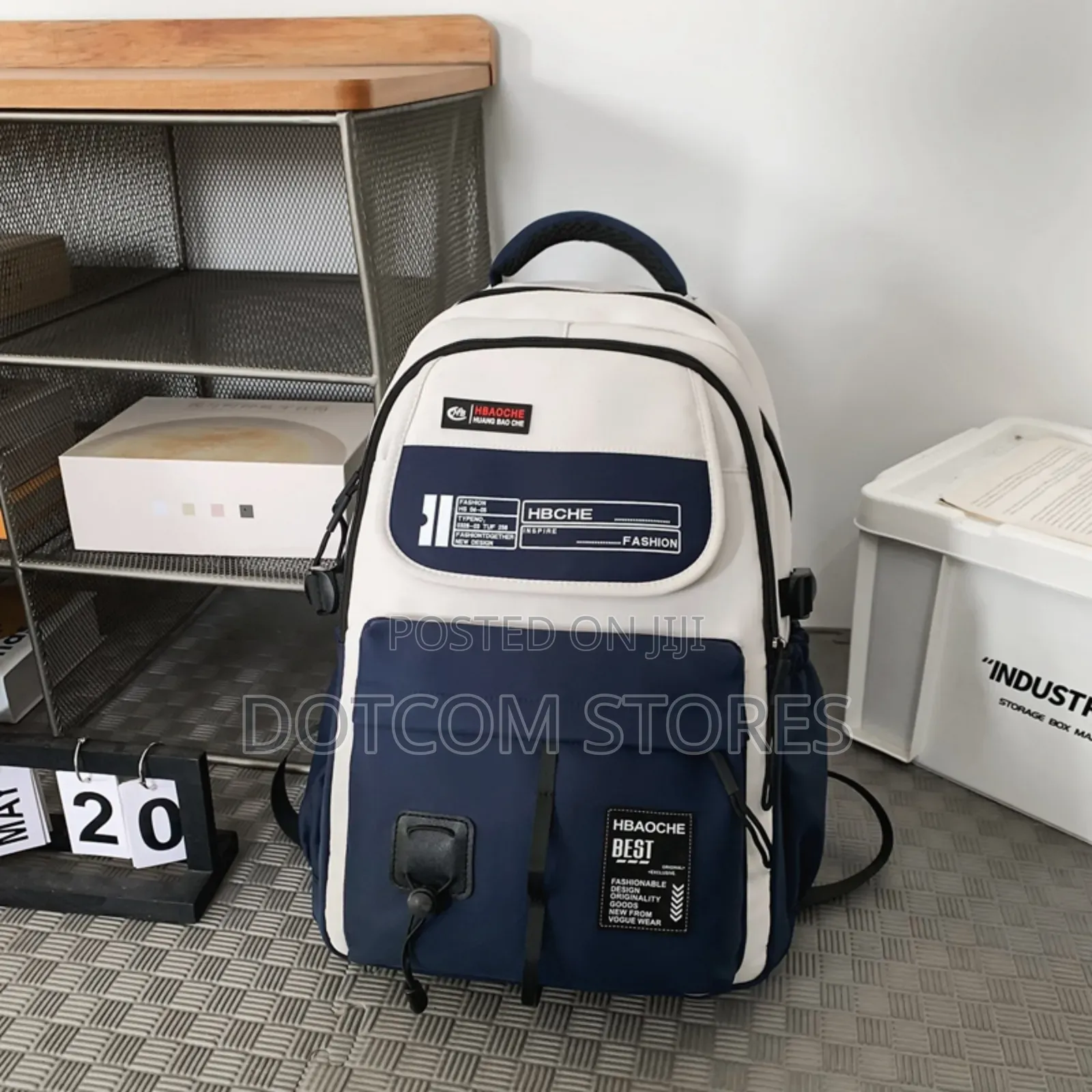 Black and White Laptop Backpack Bag
