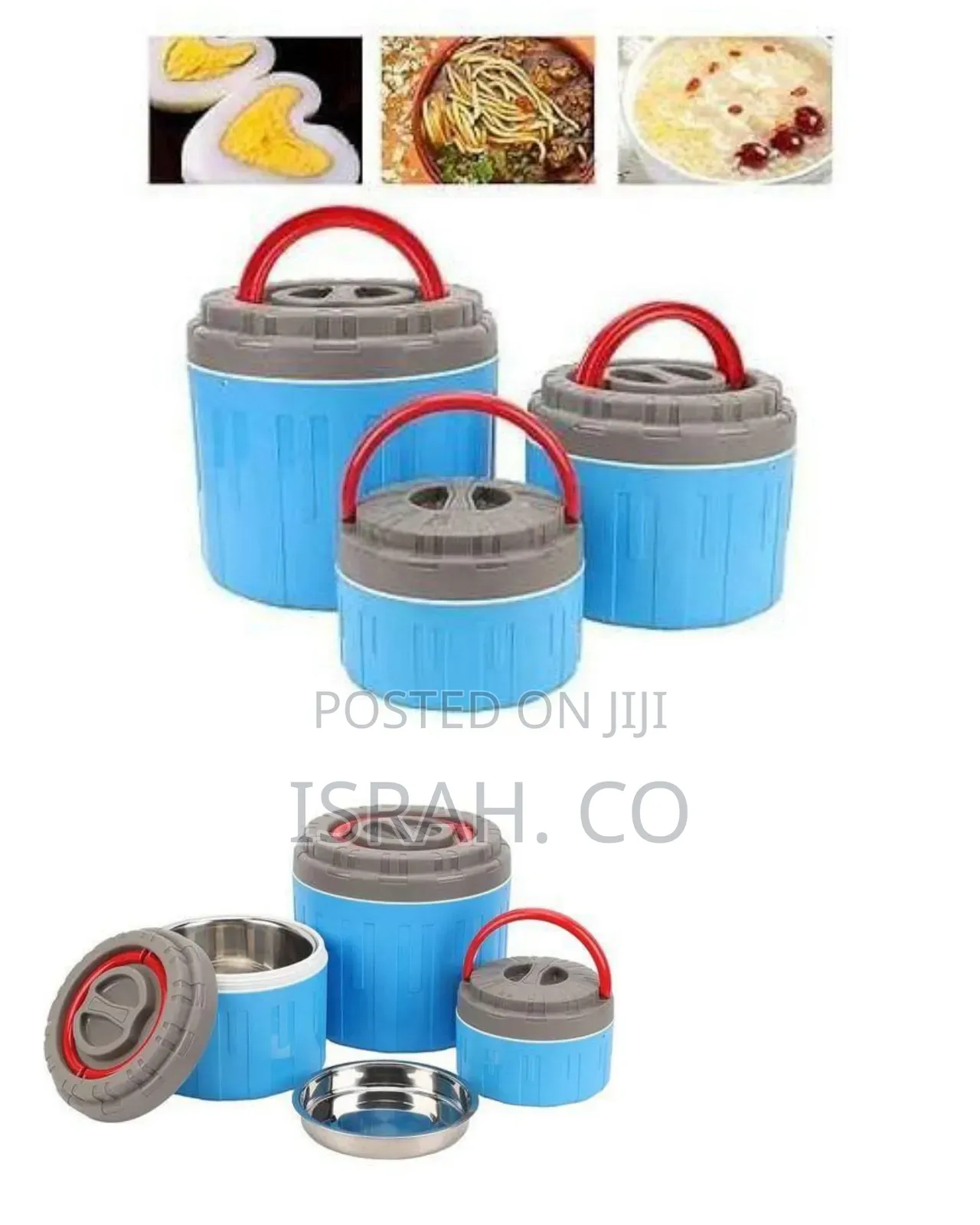 Set of 3 Vibrant Insulated Thermal Food Jars