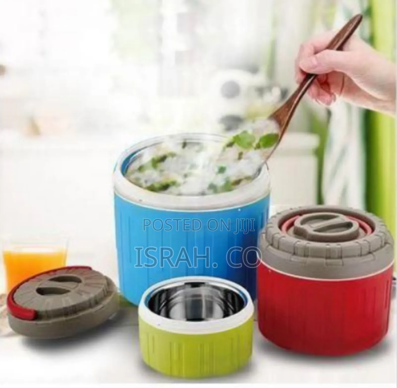 Set of 3 Vibrant Insulated Thermal Food Jars